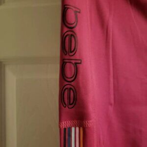 Bebe Sport Hot Pink Festival Fuschia Athletic Gym Activewear Pants Retro 80s NWT